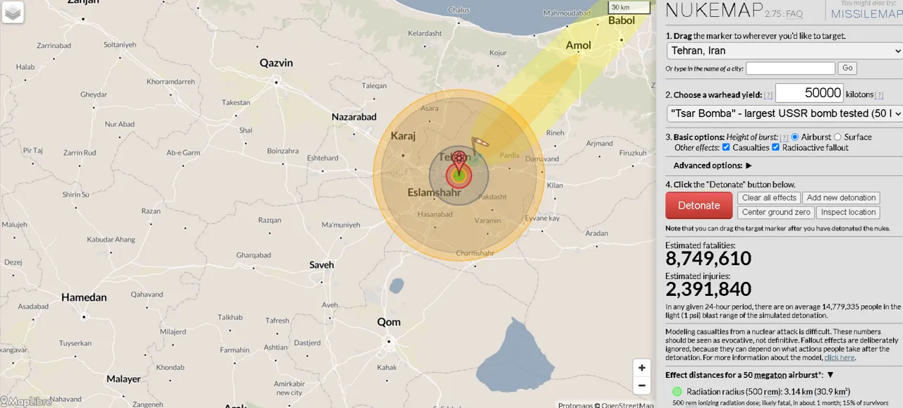 Nukemap : Visualiser l’impact dévastateur des explosions nucléaires