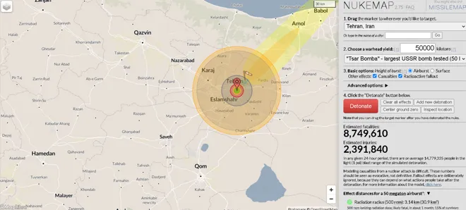 Nukemap : Visualiser l’impact dévastateur des explosions nucléaires