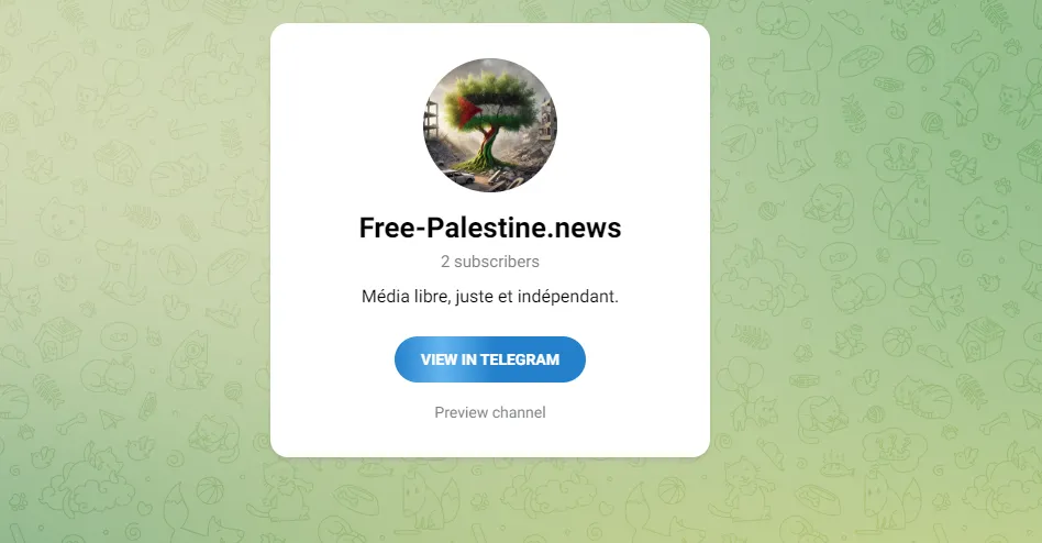 Rejoignez le canal Telegram de Free-Palestine.News