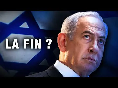 Vignette YouTube : portrait de Benjamin Netanyahou devant un drapeau israélien, avec le texte « La fin ? ».