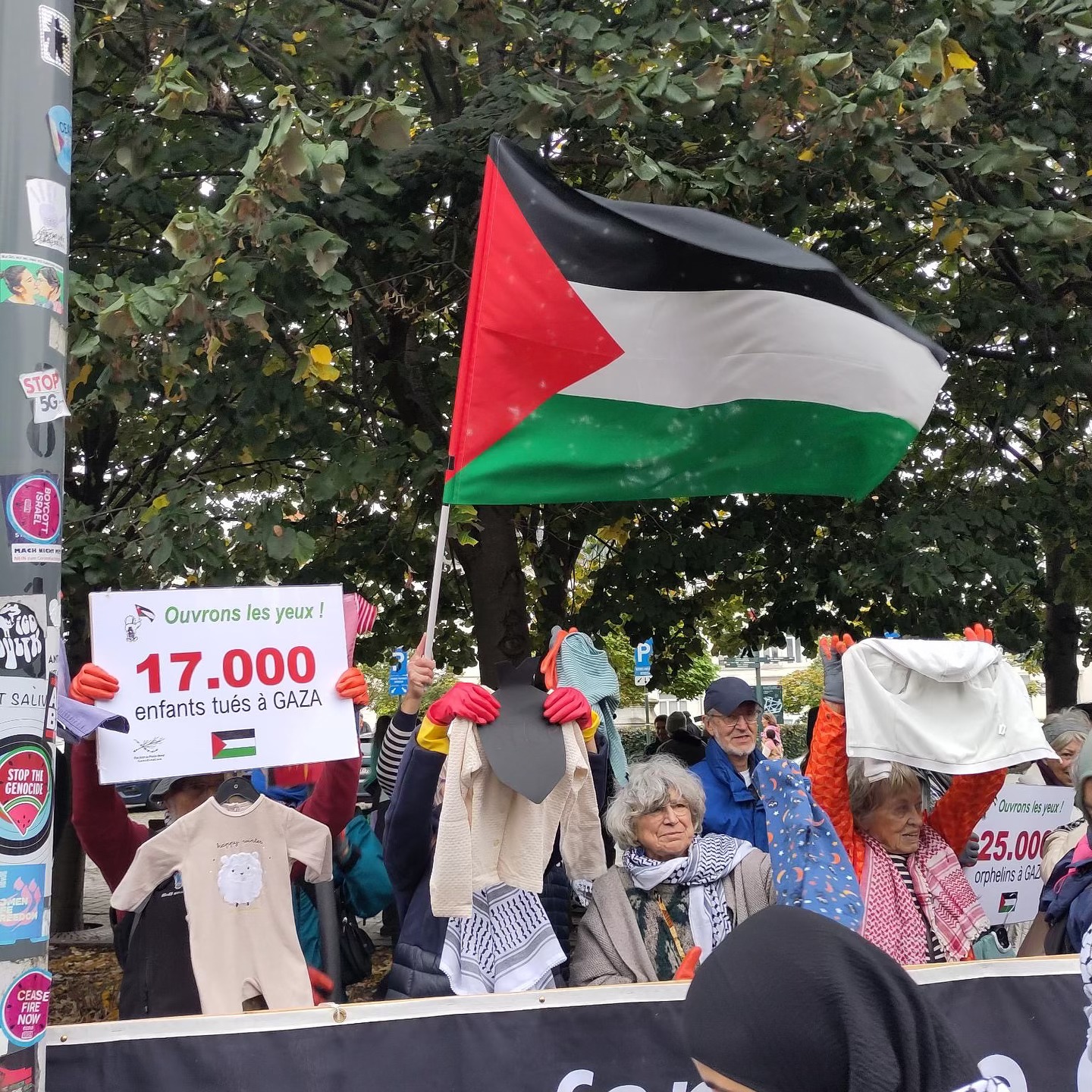 manifestation pour la palestine à Bruxelles Boycott